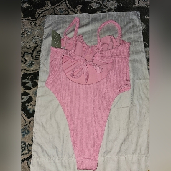 1 PC Maillot H&M Pink Bathing Suit Swimwear sz L  "K" - Picture 7 of 8